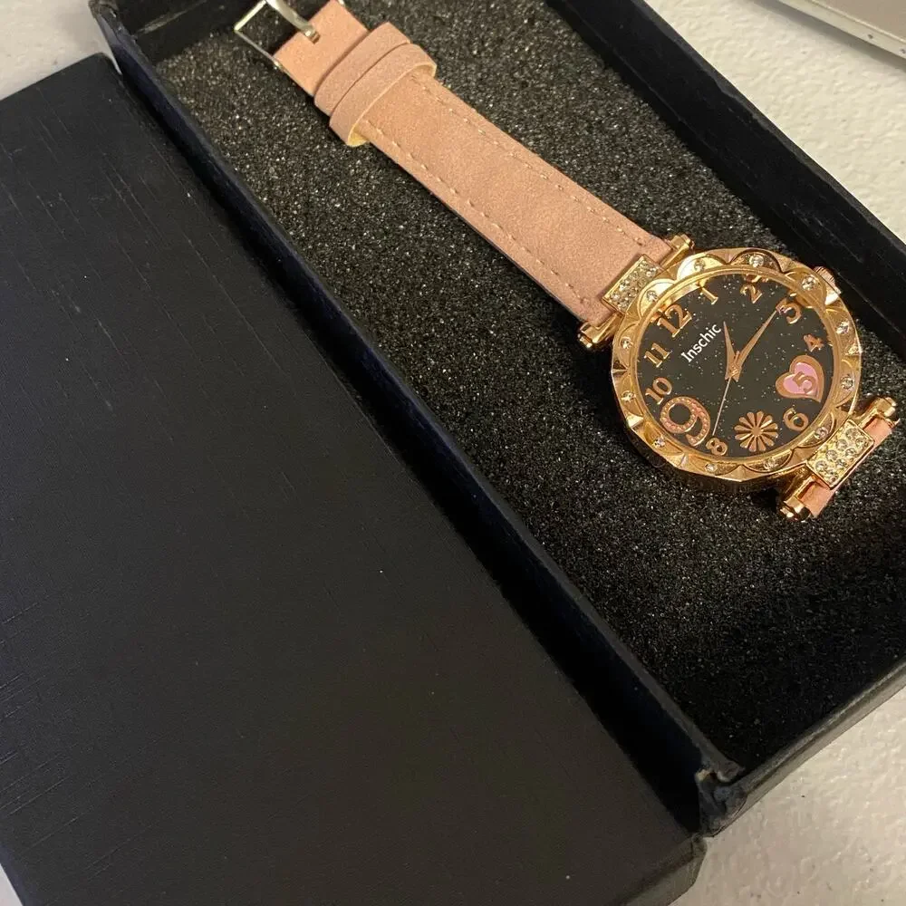 Izzy and Liv Pink Tone Watch with “That Melanin” Pendant New in Box - Picture 9 of 13